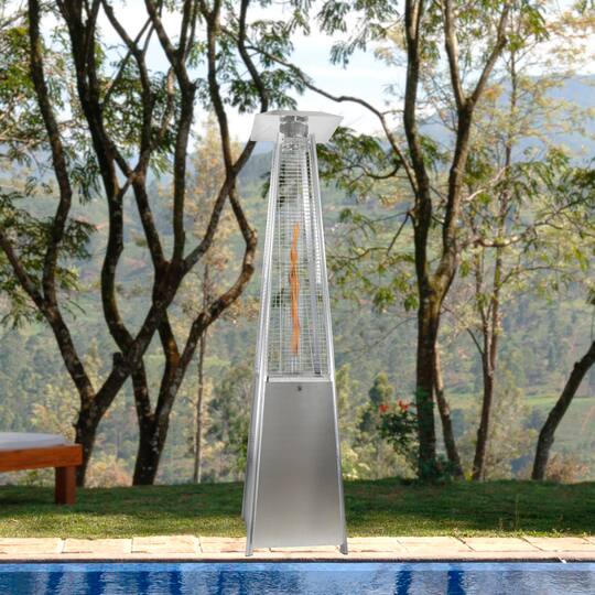 7ft. Stainless Steel Pyramid Glass Tube Outdoor Gas Heater